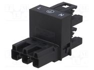 Transition: T adapter; male,female x2; 770,WINSTA; 25A; 250V; Y WAGO