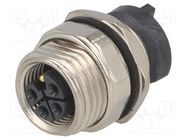 Connector: M12; socket; PIN: 5; female; L code-Power; THT; IP65,IP67 HARTING