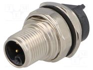 Connector: M12; socket; PIN: 5; male; L code-Power; THT; IP65,IP67 HARTING