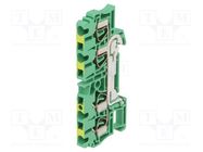 Splice terminal: rail; 2.5mm2; ways: 1; terminals: 4; yellow-green 