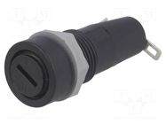 Fuse holder; 5x20mm; 10A; on panel; black; 250VAC; UL94V-0; 5mΩ Stelvio Kontek