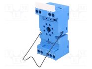 Socket; PIN: 8; 10A; 250VAC; on panel,for DIN rail mounting; octal FINDER