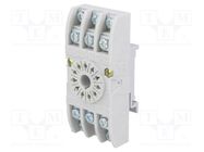 Socket; PIN: 11; 10A; 250VAC; for DIN rail mounting; -40÷70°C; grey RELPOL