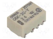 Relay: electromagnetic; DPDT; Ucoil: 24VDC; Icontacts max: 1A; G6K OMRON Electronic Components