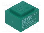 Transformer: encapsulated; 1.5VA; 230VAC; 12V; 125mA; PCB; IP00 BREVE TUFVASSONS