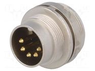 Connector: M16; socket; male; PIN: 5; 5A; 60V; soldering; IP40; 180° LUMBERG