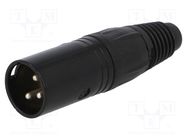 Connector: XLR; plug; male; PIN: 3; straight; for cable; soldering NEUTRIK