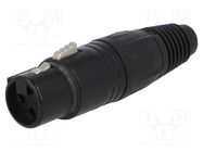 Connector: XLR; plug; female; PIN: 3; straight; for cable; soldering NEUTRIK