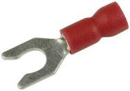 TERMINAL, SPADE/FORK, #8, CRIMP, RED