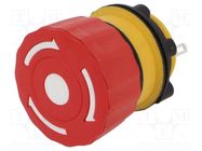 Switch: emergency stop; 22mm; Stabl.pos: 2; NC; red; 1.5A/250VAC 