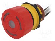 Switch: emergency stop; 22mm; Stabl.pos: 2; NC x2; red; LED; 24V 