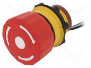 Switch: emergency stop; 22mm; Stabl.pos: 2; NC + NO; red; IP65 