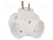 Connector: AC supply; splitter; 2P; Type: round; white TIMEX-ELEKTRO