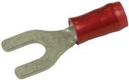 TERMINAL, SPADE/FORK, #8, CRIMP, RED