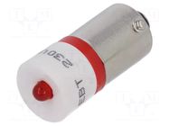 LED lamp; red; BA9S; 230VAC CML INNOVATIVE TECHNOLOGIES