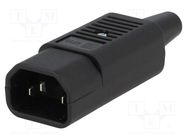 Connector: AC supply; plug; male; 10A; 250VAC; IEC 60320; C14 (E) SCHURTER