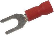 TERMINAL, SPADE/FORK, #8, CRIMP, RED