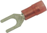 TERMINAL, SPADE/FORK, #8, CRIMP, RED