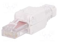 Connector: RJ45; plug; PIN: 8; Cat: 6; 8p8c; 23AWG÷26AWG; white; male LOGILINK