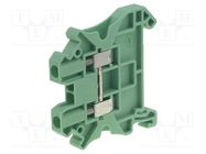 Splice terminal: rail; 0.14÷4mm2; ways: 1; terminals: 2; green; 1kV 