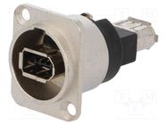 Coupler; IEEE1394 socket,both sides; FT; shielded; metal; 19x24mm CLIFF