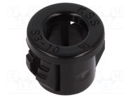 Grommet; Ømount.hole: 9.5mm; Øhole: 6.4mm; black 