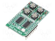 Click board; prototype board; Comp: 74HC32; 4-button keypad MIKROE