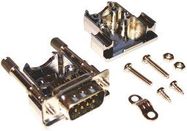 D SUB CONNECTOR KIT, PLUG, 9 POSITION, SOLDER