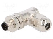 Connector: M12; plug; PIN: 5; male; 60V; angled 90°; IP67; for cable TE Connectivity