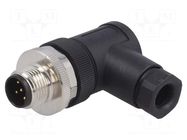 Connector: M12; plug; PIN: 5; male; 60V; angled 90°; IP67; for cable TE Connectivity