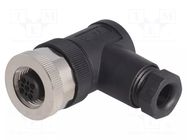 Connector: M12; plug; PIN: 5; female; 60V; angled 90°; IP67; 4A; 4÷6mm TE Connectivity