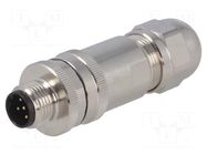 Connector: M12; plug; PIN: 5; male; 60V; straight; IP67; for cable TE Connectivity