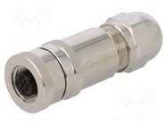 Connector: M12; plug; PIN: 4; female; D code-Ethernet; for cable TE Connectivity