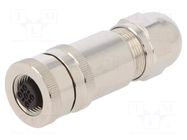 Connector: M12; plug; PIN: 5; female; 60V; straight; IP67; for cable TE Connectivity