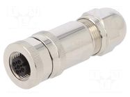 Connector: M12; plug; PIN: 5; female; 60V; straight; IP67; for cable TE Connectivity
