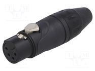 Connector: XLR; plug; female; PIN: 4; straight; for cable; soldering AMPHENOL