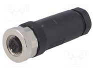 Connector: M12; plug; PIN: 3; female; A code-DeviceNet / CANopen TE Connectivity