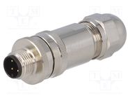 Connector: M12; plug; PIN: 4; male; A code-DeviceNet / CANopen TE Connectivity