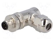Connector: M12; plug; PIN: 4; male; 250V; angled 90°; IP67; for cable TE Connectivity