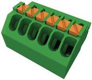 TERMINAL BLOCK, SPRING, 6POS, 20-16AWG