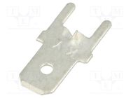 Terminal: flat; 4.8mm; 0.5mm; male; THT; brass; tinned; straight FIX&FASTEN