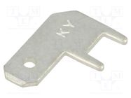 Terminal: flat; 4.8mm; 0.8mm; male; THT; brass; tinned; angled 90° FIX&FASTEN