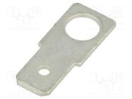 Terminal: flat; 6.35mm; 0.8mm; male; screw; brass; tinned; straight FIX&FASTEN