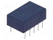 Relay: electromagnetic; DPDT; Ucoil: 12VDC; Icontacts max: 2A; TQ PANASONIC