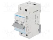 Circuit breaker; 230/400VAC; Inom: 6A; Poles: 2; Charact: B; 6kA HAGER