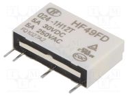 Relay: electromagnetic; SPST-NO; Ucoil: 24VDC; 5A; 5A/250VAC; PCB HONGFA RELAY