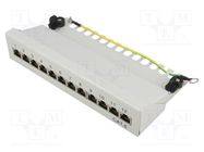 RJ45; patch panel; Cat: 6; grey; Number of ports: 12 LOGILINK