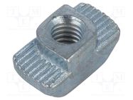 Nut; for profiles; Width of the groove: 10mm; steel; zinc; T-slot ELESA+GANTER