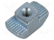 Nut; for profiles; Width of the groove: 10mm; steel; zinc; T-slot ELESA+GANTER