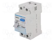 RCD breaker; Inom: 25A; Ires: 30mA; Max surge current: 250A; 240VAC HAGER